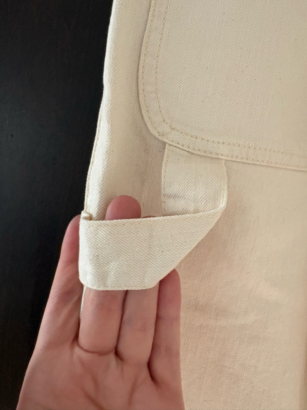 TOAST UK, Women's Cream Carpenter Jeans - Casual Straight Leg - Picture 3 of 7
